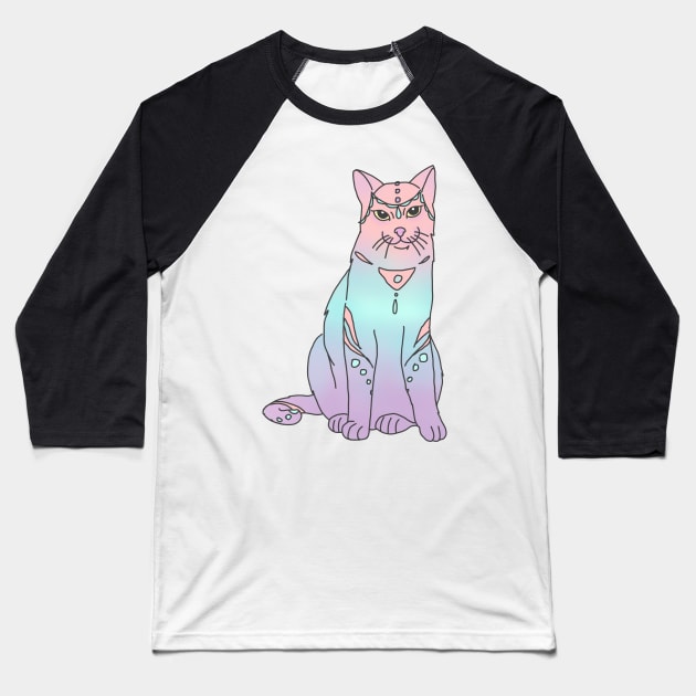 boho cat ombre pastel grunge tumblr Baseball T-Shirt by bigkidult